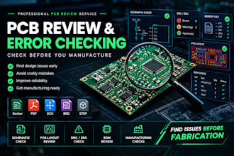review your pcb layout and schematic for errors before manufacturing
