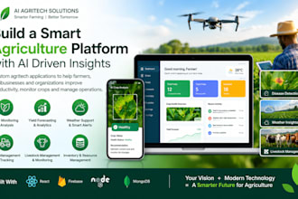 develop an ai powered agritech, farm management, or agricultural web application