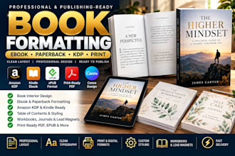 do book formatting ebook layout design paperback  kindle KDP canva book layout