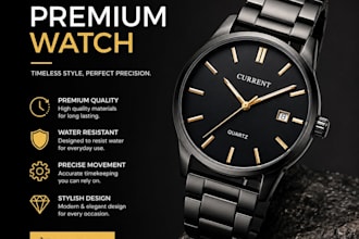 design luxury watch poster and premium product advertisement