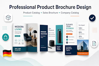 do german product brochure flyer, product catalog sales brochure company catalog