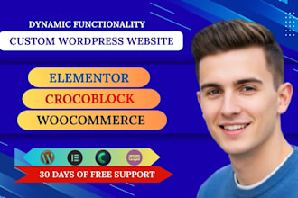 build a custom dynamic wordpress website with elementor and crocoblock