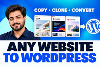copy clone or convert lovable, replit, wix, hostinger ai to wordpress website