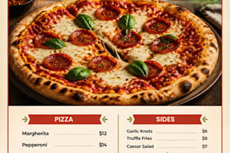 design and edit professional restaurant food menus