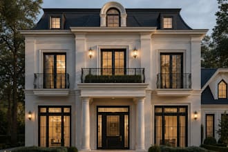 render 3d exterior interior house restaurant