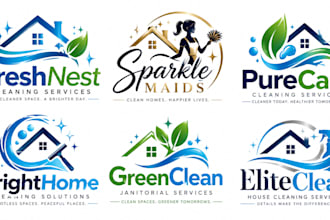 design a professional cleaning, house cleaning, janitorial, maid, cleaning logo