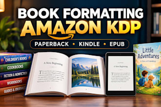 format amazon KDP, book layout design, paperback and ebook