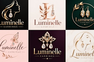design a professional jewelry, fashion, accessories, or luxury earrings logo