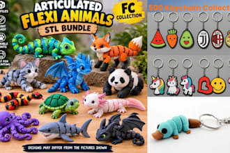 model custom articulated 3d model flexi toy fidget toy design for printing