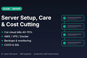 set up, maintain and cut the cost of your AWS, vps or cloud server