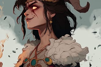 create a unique folklore fantasy character design