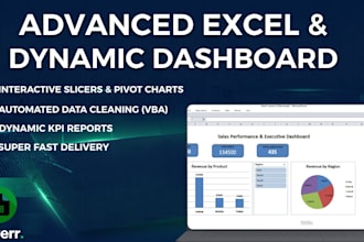 build advanced excel formulas and dynamic dashboard