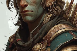 create a dark grimdark fantasy character illustration for you