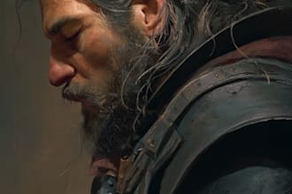 create dark fantasy and grimdark character concept art