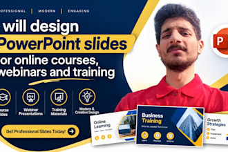 design powerpoint slides for online courses, webinars and training
