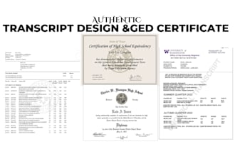 design high school diploma, home school, college transcript,  ged certificate