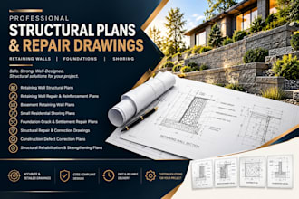 create retaining wall structural and shoring plans