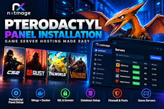 setup pterodactyl panel and game servers like cs2 or rust