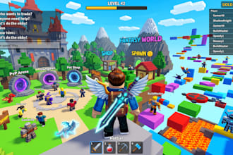 create, script, and develop a roblox game, roblox luau, roblox gui roblox map