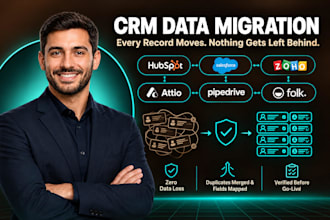 clean and migrate CRM data between hubspot salesforce zoho attio pipedrive folk