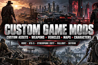 mod red dead redemption 2, gta 5, cyberpunk, fallout, skyrim with custom assets