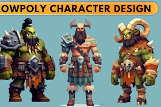 model and rig stylized 3d lowpoly character for video game assets animation npc
