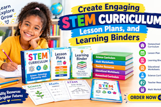 create engaging stem curriculum, lesson plans, learning binders and worksheets