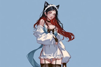 make a cute custom anime portrait for you