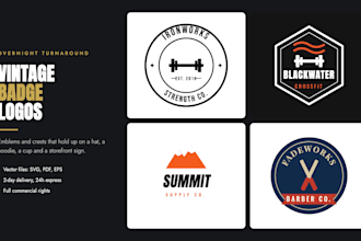 design a vintage badge or emblem logo for your brand