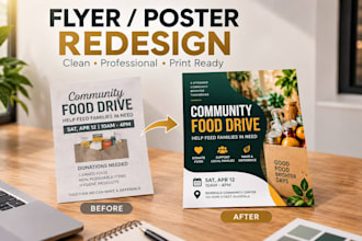 redesign your flyer, poster or promotional graphic