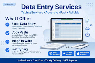 do expert data entry and typing work
