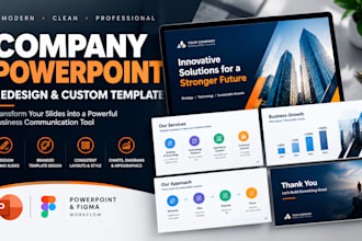 full redesign improve powerpoint slides for company customize template figma