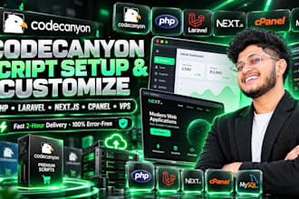install setup and customize codecanyon php laravel or nextjs scripts