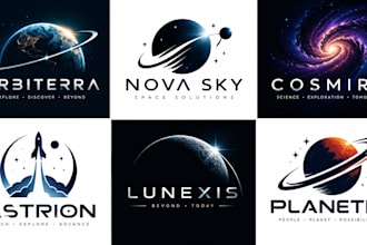 design a professional, space, astronomy, earth, science, or cosmic planet logo