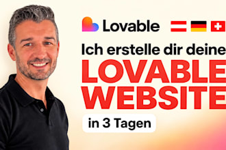 design a modern website homepage or landing page with lovable in german