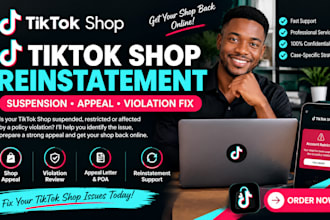 handle tiktok shop reinstatement, tiktok suspension, shop appeal, violation fix