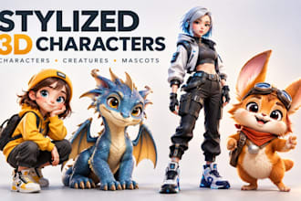 design and model custom stylized 3d characters for games and animation