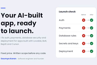 fix and launch your vibe coded app