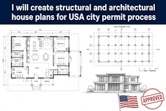 create structural and architectural house plans for USA city permit process