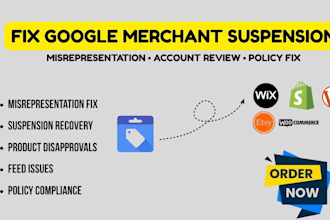 fix google merchant misrepresentation suspension and gmc account issues