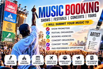 submit your music to show promoters, festivals and music booking agencies
