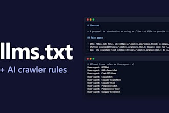 create your llms txt file and ai crawler rules for your robots txt