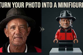 turn your photo into a custom minifigure character, lego minifigure portrait