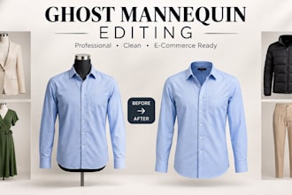 do professional ghost mannequin clothing photo editing and invisible mannequin