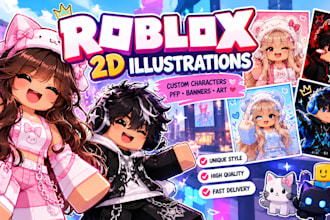 draw cute chibi gaming avatar and 2d character illustration