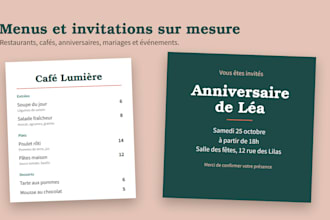 la création de votre CV, affiche, menu ou invitation