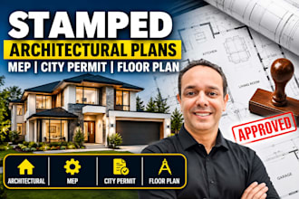 create stamped architectural permit drawings, mep plans and blueprints