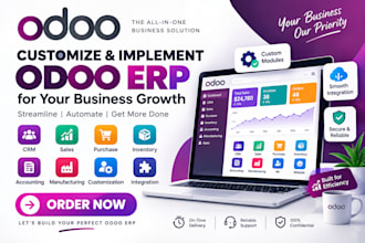implement and customize odoo erp for accounting CRM inventory manufacturing
