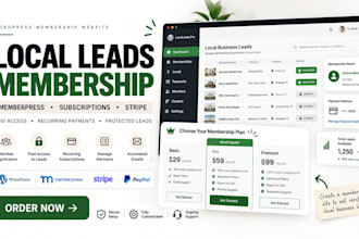 build wordpress membership subscription system with memberpress for local leads