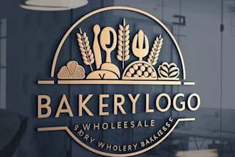 design a professional bakery, cafe, sweets shop, or restaurant logo